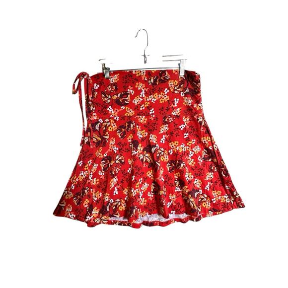 Patagonia Red Floral Circle Skirt Pull On Sz L Outdoor Hiking Camping Gorpcore - Picture 9 of 16